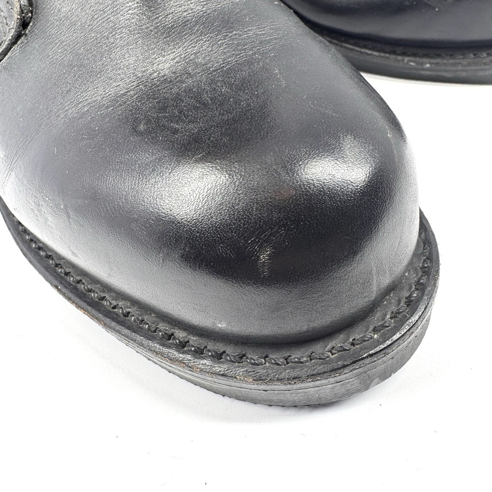 Biltrite Vintage Black‎ Leather Lace Up Combat Boots Side Zip Steel Toe 9E - Picture 8 of 12